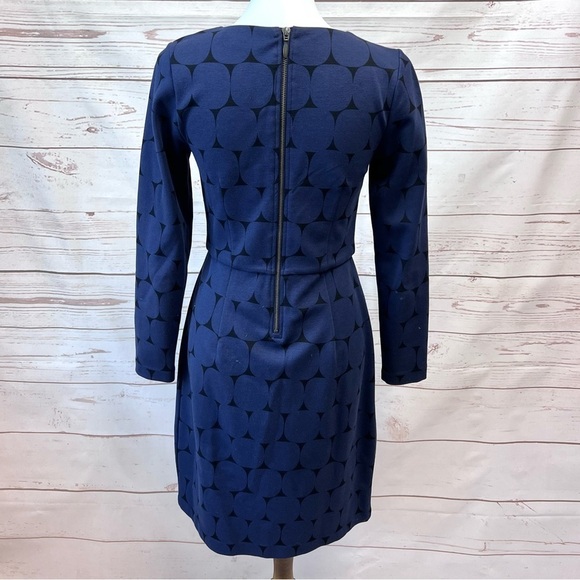 Boden Geometric Spot Polka Dot Print Ponte Knit Mod Sheath Dress - Picture 5 of 8